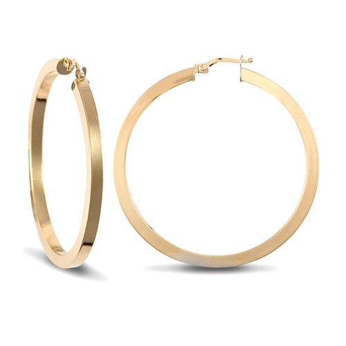 9ct Yellow Gold Square Hoop Earrings