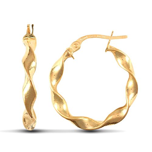 9ct Yellow Gold Super Light Polished Twist Earrings