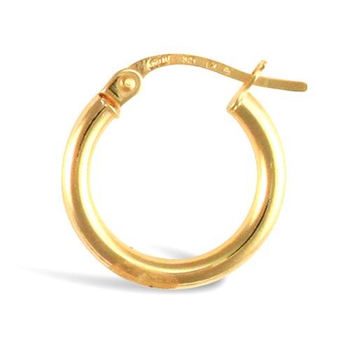 9ct Yellow Gold Ultra Light Plain Hoop Earrings