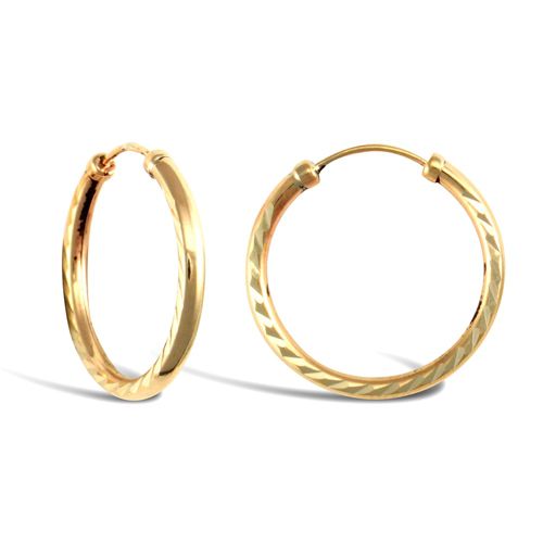 JER743B | 9ct Yellow Gold Hoop Earrings