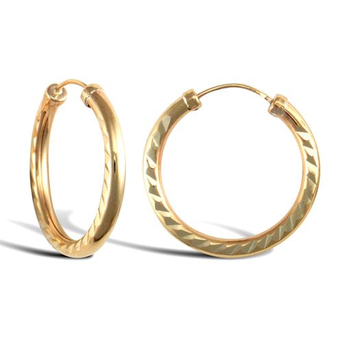 JER744B | 9ct Yellow Gold Hoop Earrings