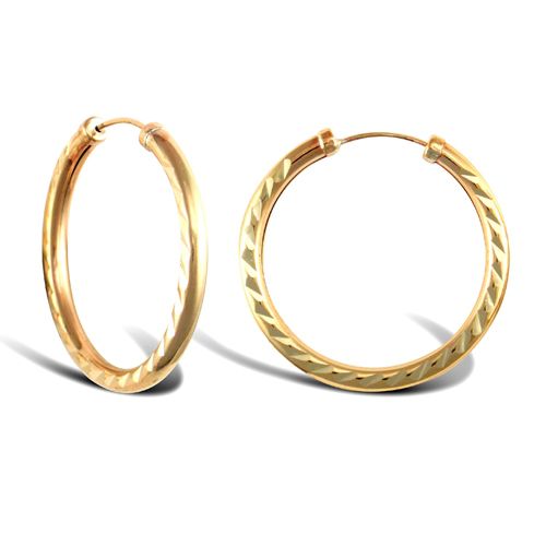 JER744C | 9ct Yellow Gold Hoop Earrings