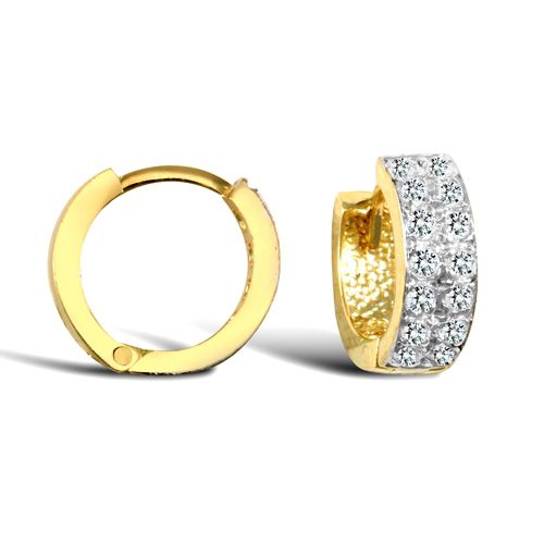 JER749 | 9ct Yellow Gold Cubic Zirconia Huggie Earrings