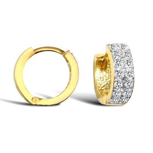 9ct Yellow Gold Cubic Zirconia Huggie Earrings