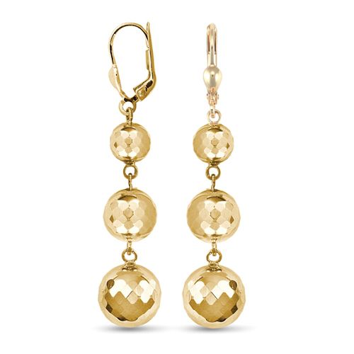 JER767 | 9ct Yellow Triple Disco Ball Drop Earring