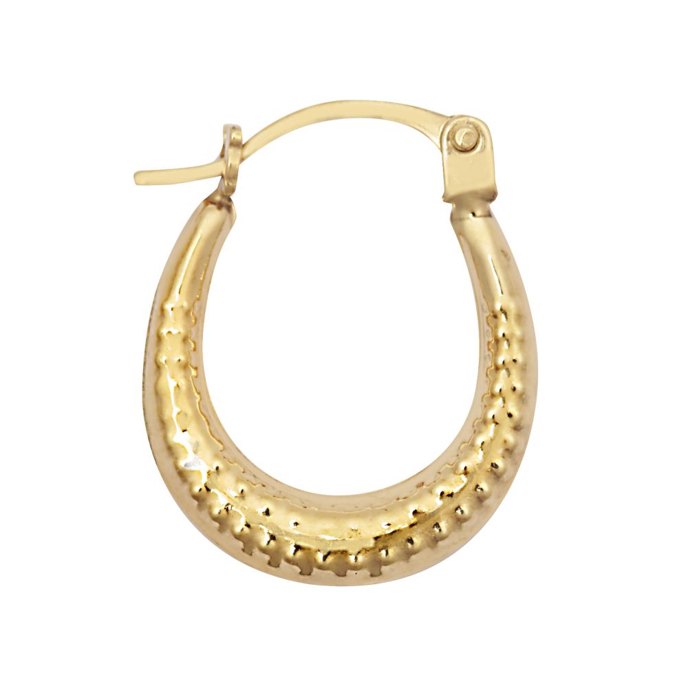 JER793 | 9ct Yellow Graduated Ribbed Creole Earring