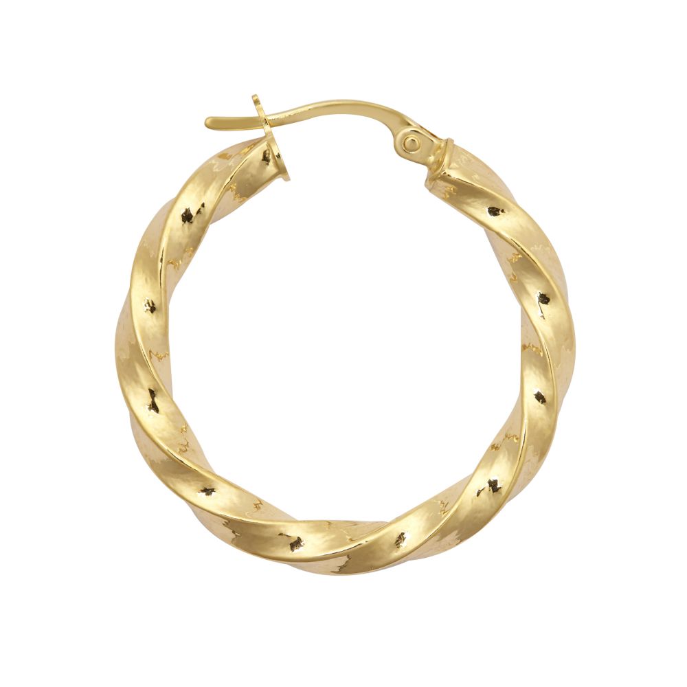 JER804C | 9ct Yellow Polished Slight Twist Hoop Earring