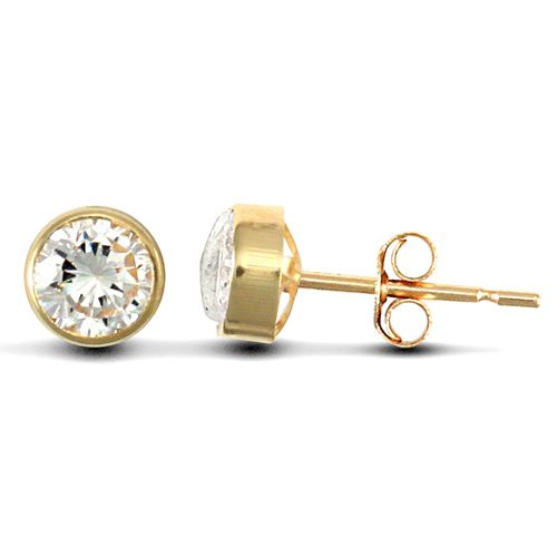 JES103 | 9ct Yellow Gold CZ Rub-Over Studs