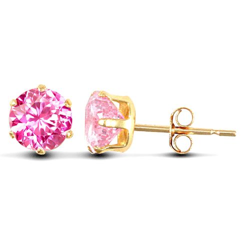 JES169 | 9ct Yellow Gold Claw Set Cubic Zirconia Studs