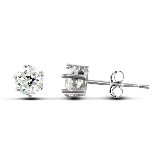 JES175 | 9ct White Gold Claw Set Cubic Zirconia Studs