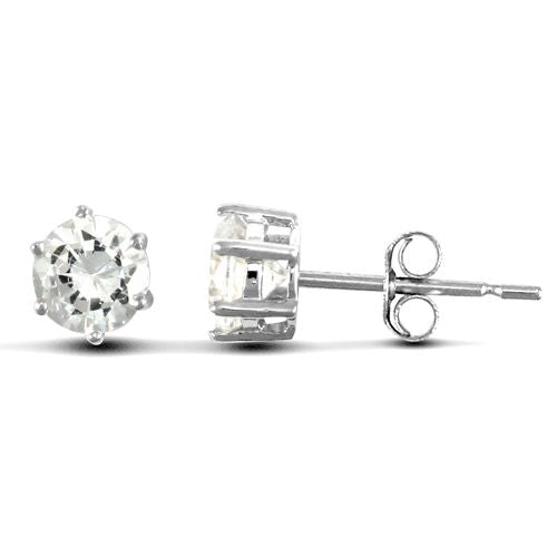 JES177 | 9ct White Gold Claw Set Cubic Zirconia Studs