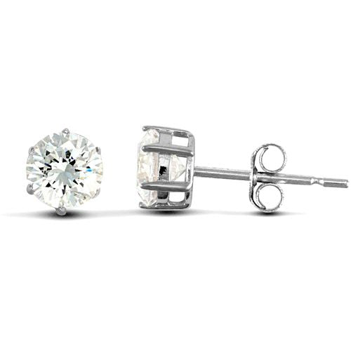 JES178 | 9ct White Gold Claw Set Cubic Zirconia Studs