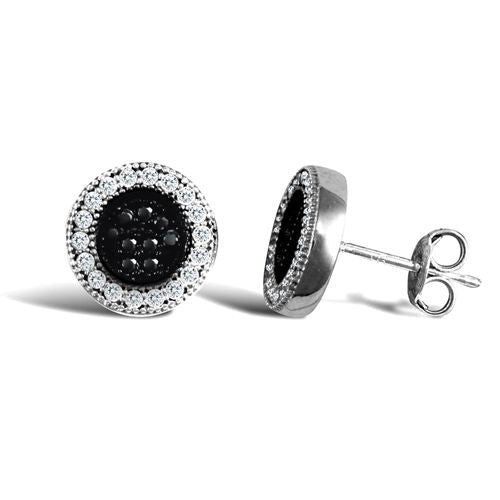 JES333 | 9ct White Gold Circular Cubic Zirconia Stud Earrings