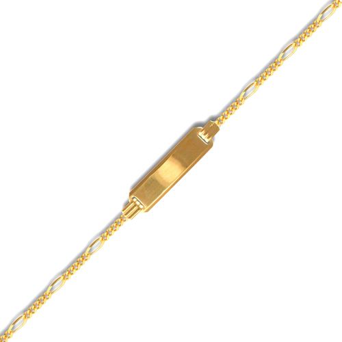 9ct Yellow Gold Fine Figaro Id Bracelet