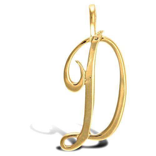 9ct Yellow Gold Polished Script Initial Pendant