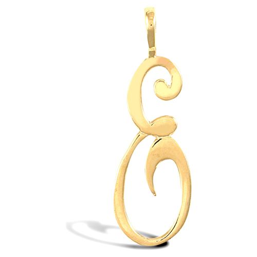 JIN002-E | 9ct Yellow Gold Polished Script Initial Pendant