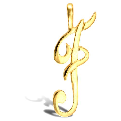 9ct Yellow Gold Polished Script Initial Pendant