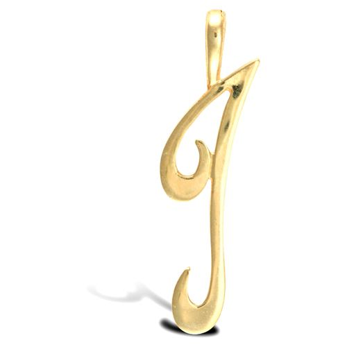 JIN002-I | 9ct Yellow Gold Polished Script Initial Pendant