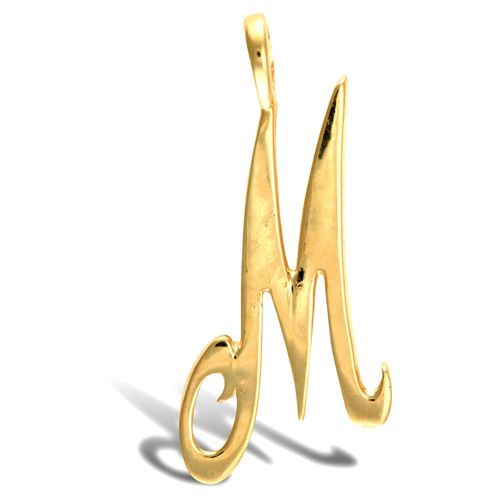 JIN002-M | 9ct Yellow Gold Polished Script Initial Pendant