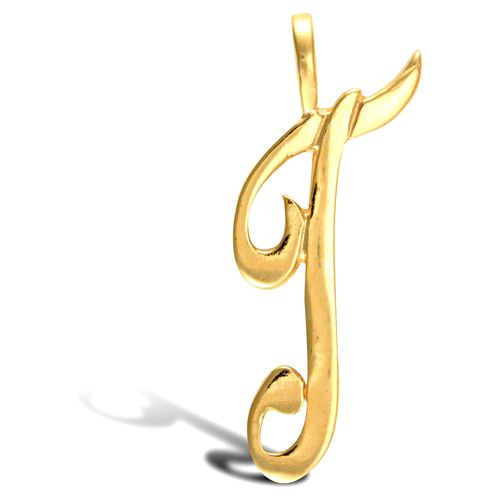 JIN002-T | 9ct Yellow Gold Polished Script Initial Pendant