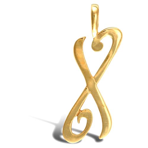 JIN002-X | 9ct Yellow Gold Polished Script Initial Pendant