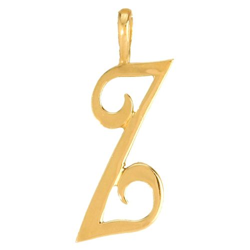 9ct Yellow Gold Polished Script Initial Pendant