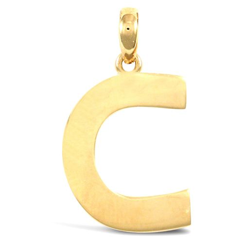 JIN018-C | 9ct Yellow Gold Plain Initial Pendant