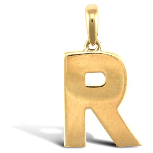 JIN018-R | 9ct Yellow Gold Plain Initial Pendant