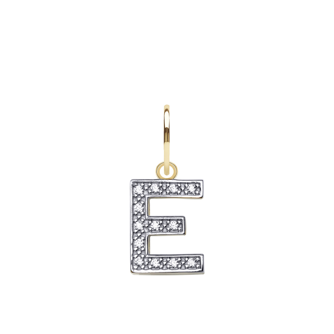 JIN021-E | 9ct Yellow Gold Cubic Zirconia Initial Pendant