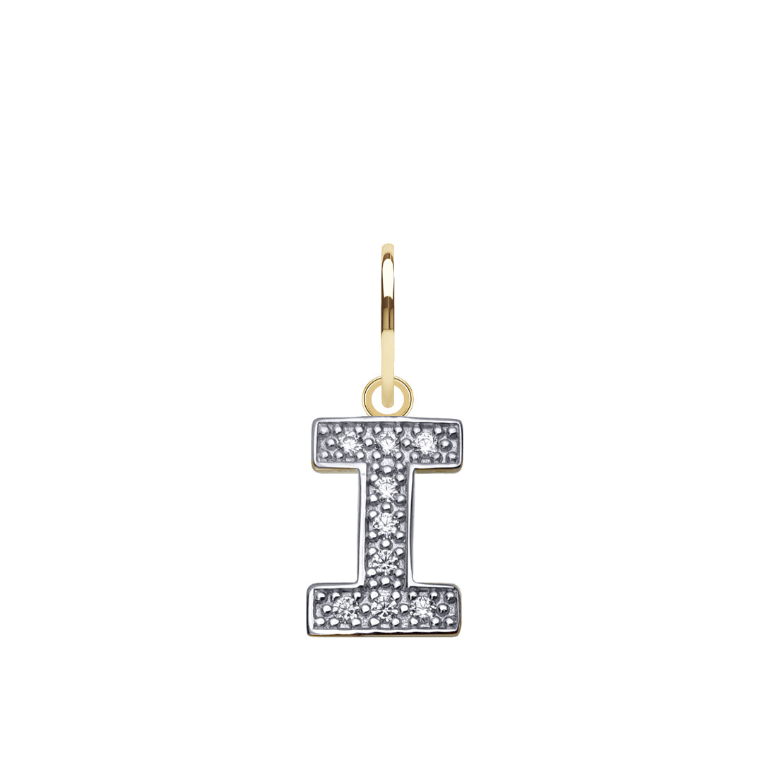 JIN021-I | 9ct Yellow Gold Cubic Zirconia Initial Pendant