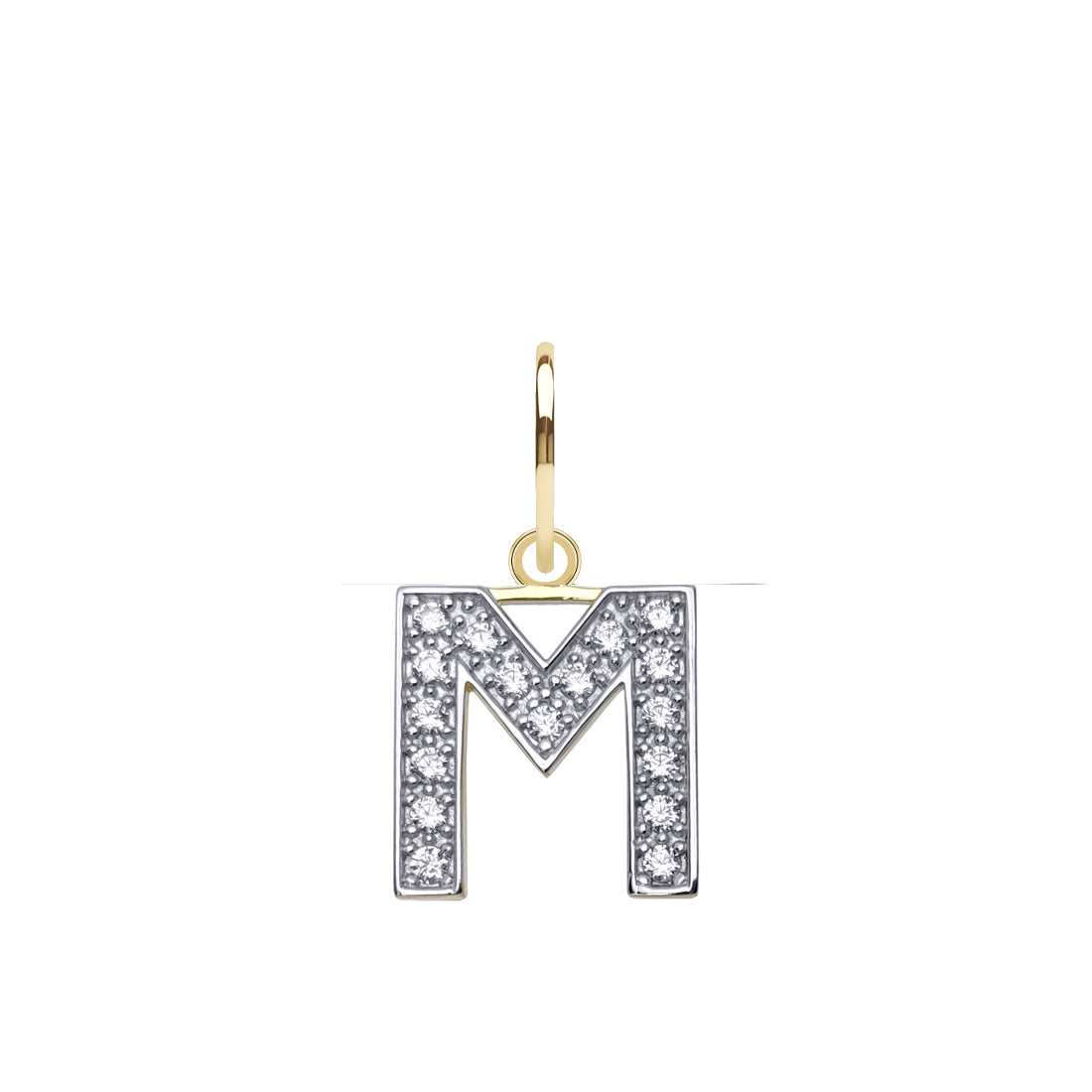 JIN021-M | 9ct Yellow Gold Cubic Zirconia Initial Pendant