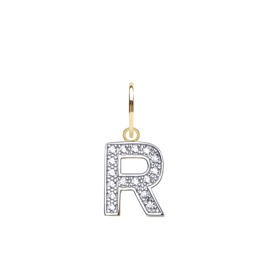 JIN021-R | 9ct Yellow Gold Cubic Zirconia Initial Pendant