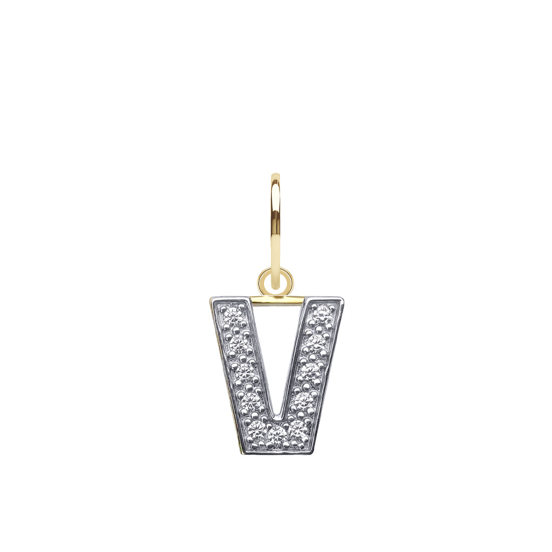 JIN021-V | 9ct Yellow Gold Cubic Zirconia Initial Pendant