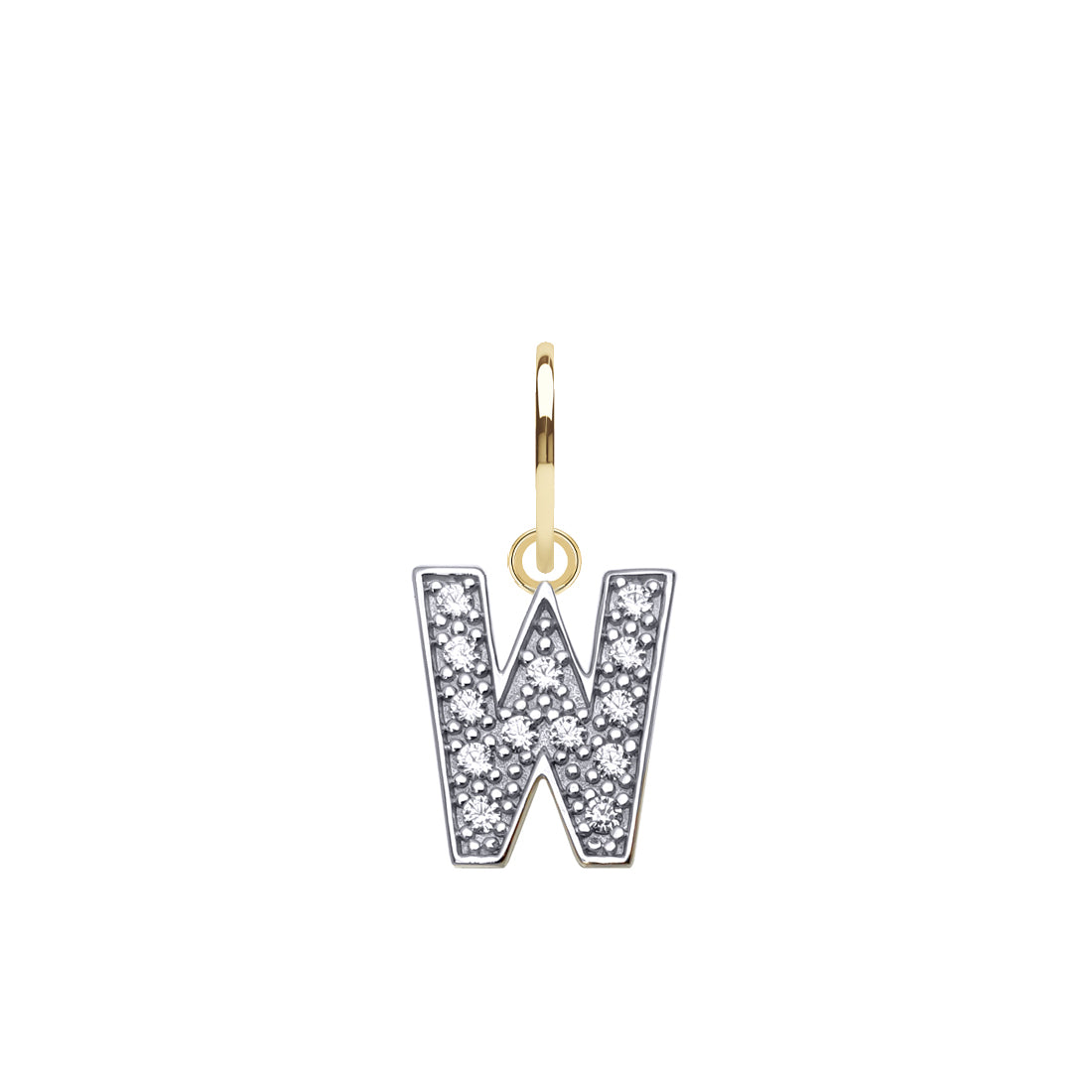 JIN021-W | 9ct Yellow Gold Cubic Zirconia Initial Pendant