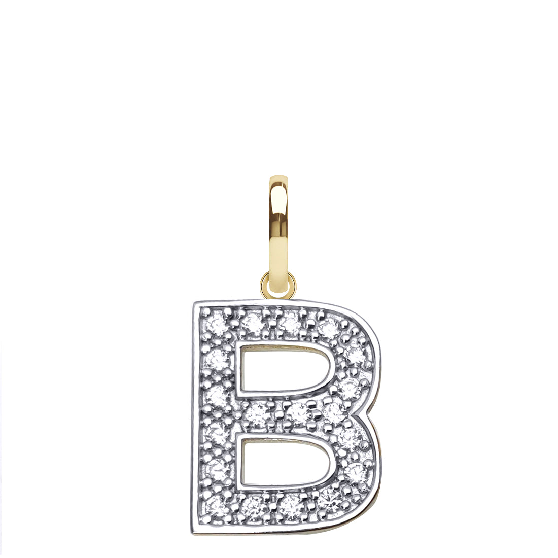 JIN022-B | 9ct Yellow Gold Cubic Zirconia Initial Pendant