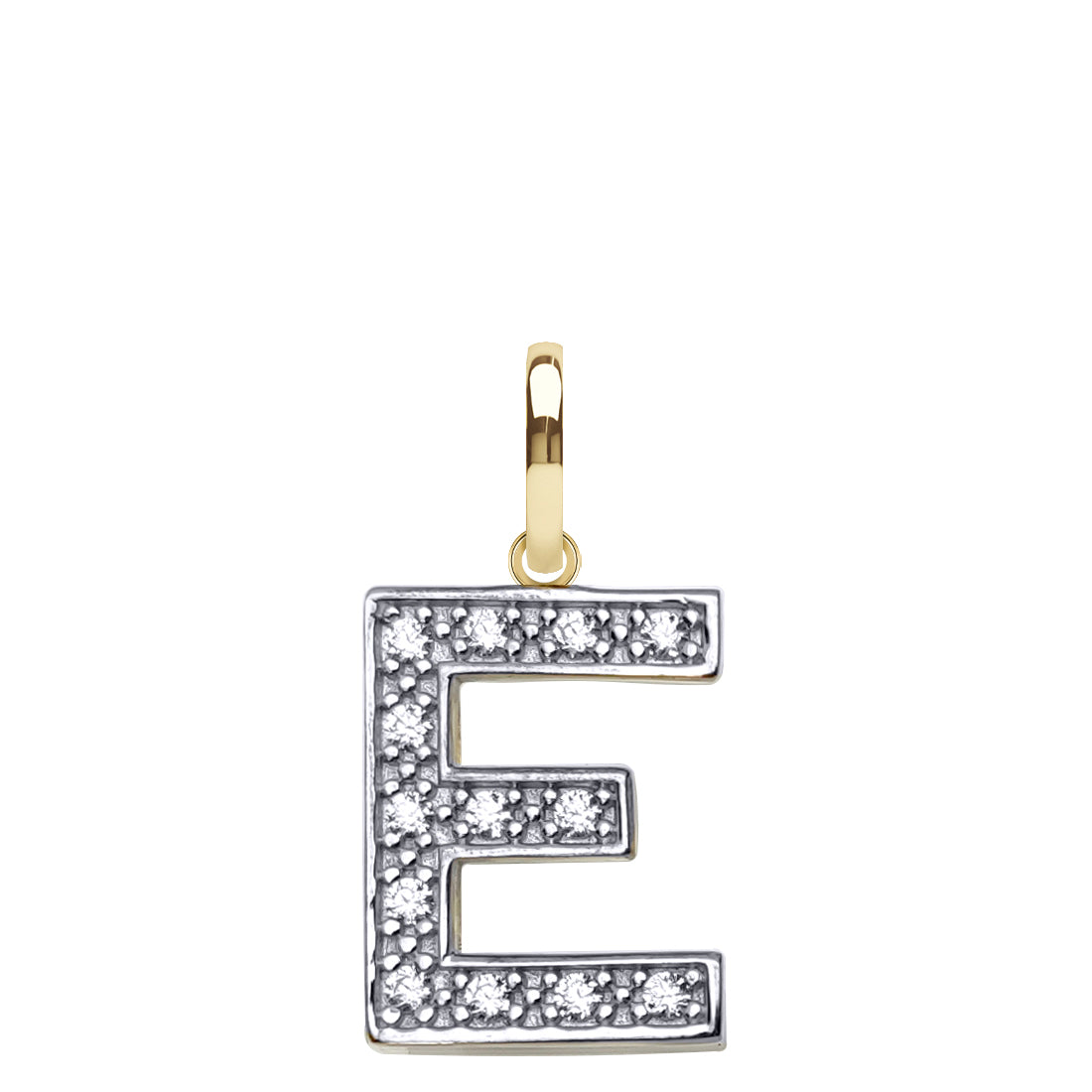 JIN022-E | 9ct Yellow Gold Cubic Zirconia Initial Pendant