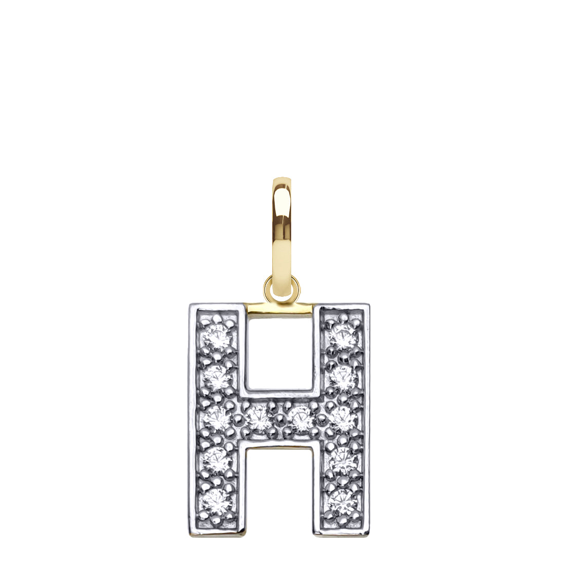 JIN022-H | 9ct Yellow Gold Cubic Zirconia Initial Pendant