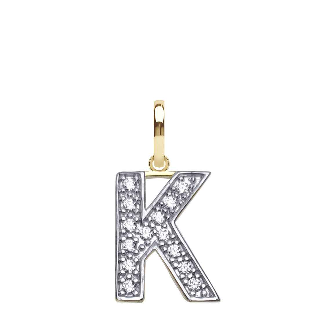 JIN022-K | 9ct Yellow Gold Cubic Zirconia Initial Pendant