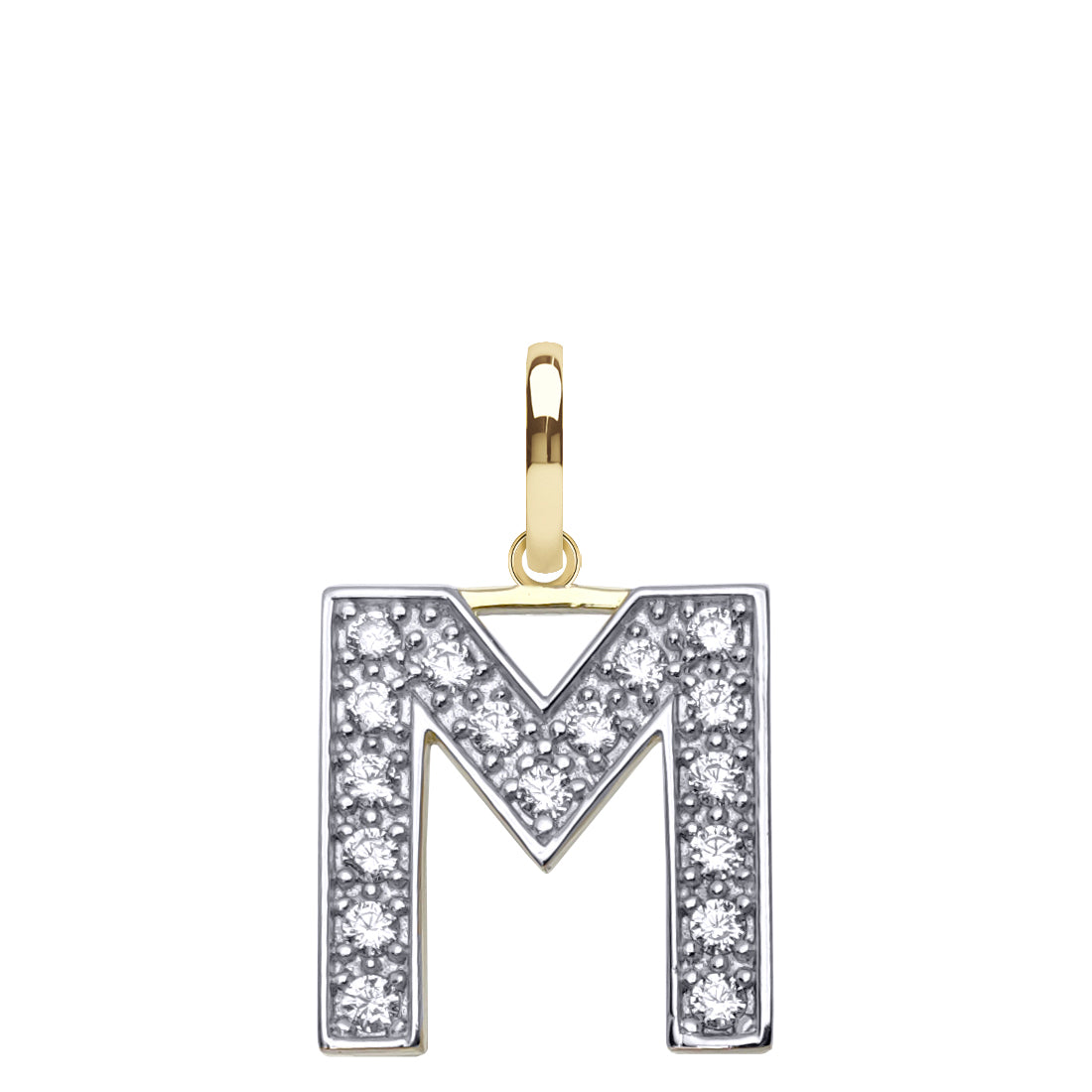 JIN022-M | 9ct Yellow Gold Cubic Zirconia Initial Pendant