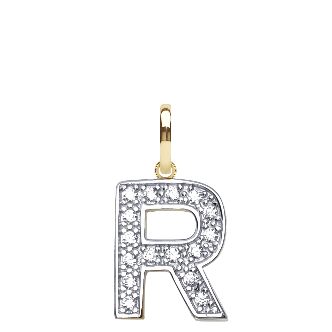 JIN022-R | 9ct Yellow Gold Cubic Zirconia Initial Pendant