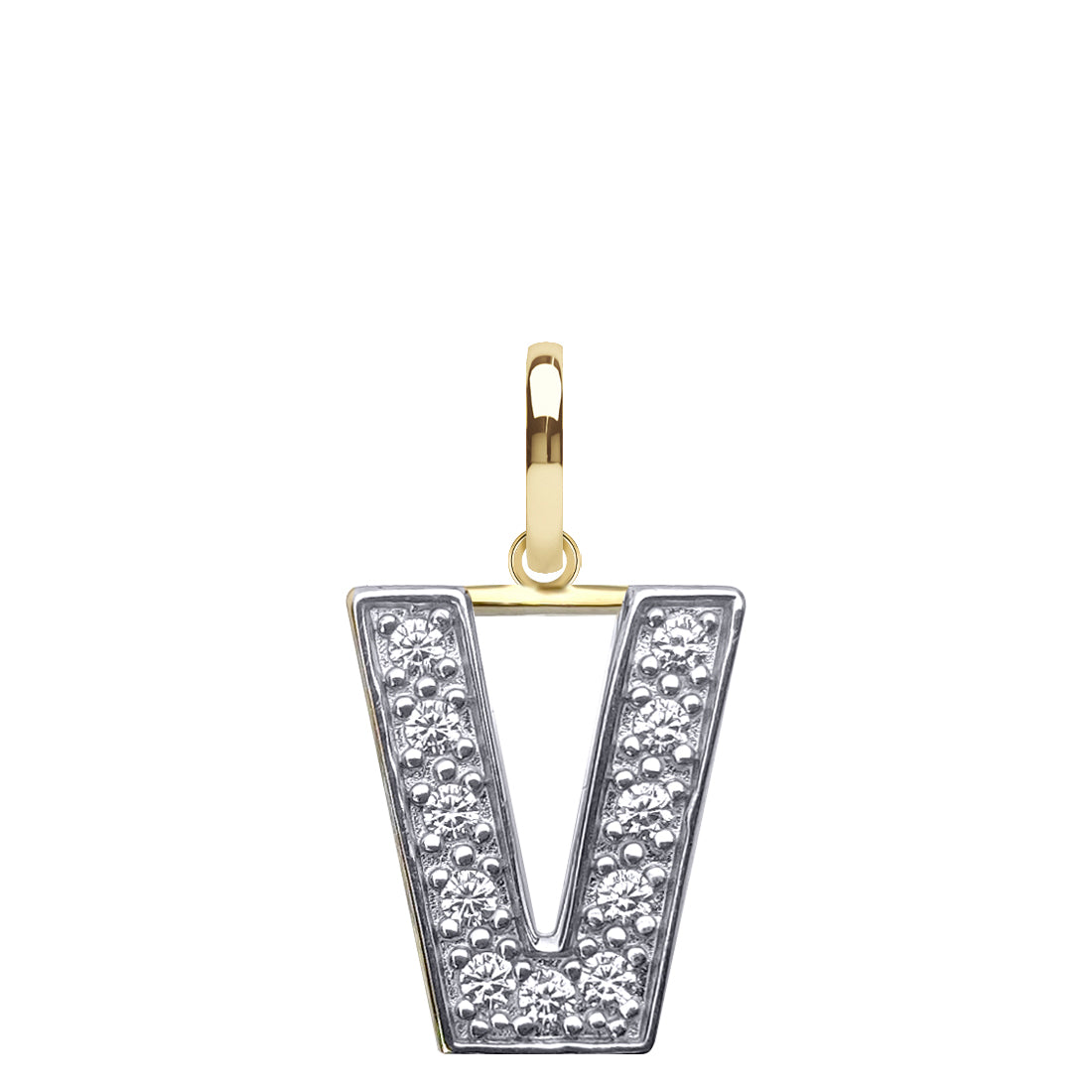 JIN022-V | 9ct Yellow Gold Cubic Zirconia Initial Pendant