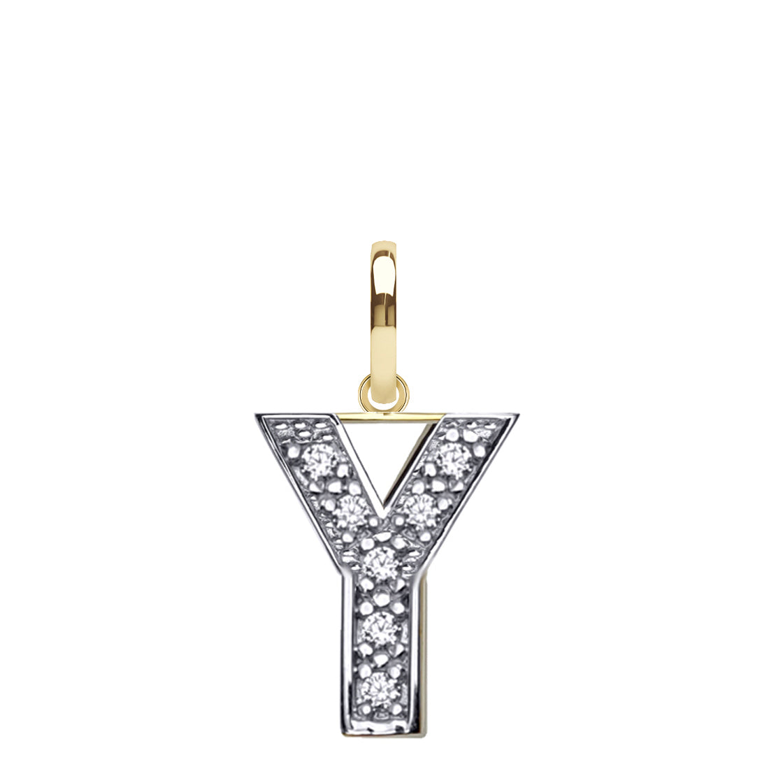 JIN022-Y | 9ct Yellow Gold Cubic Zirconia Initial Pendant