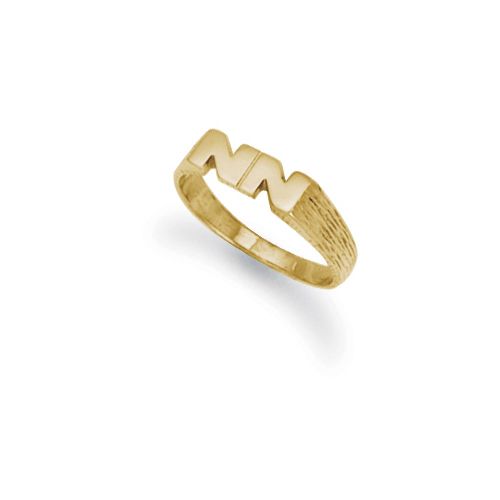 9ct Yellow Gold Initial Blank Ring