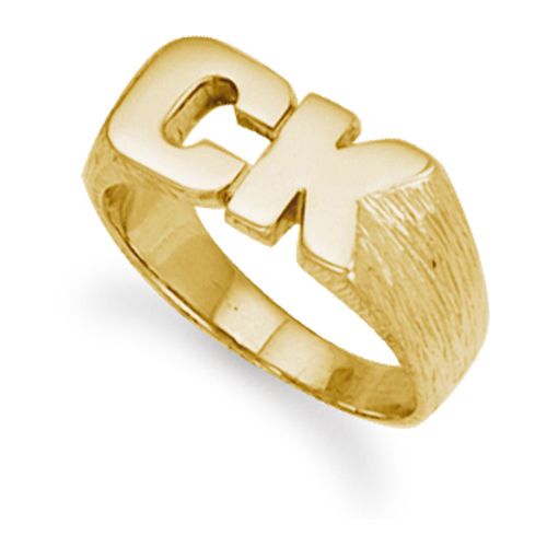9ct Yellow Gold Initial Blank Ring