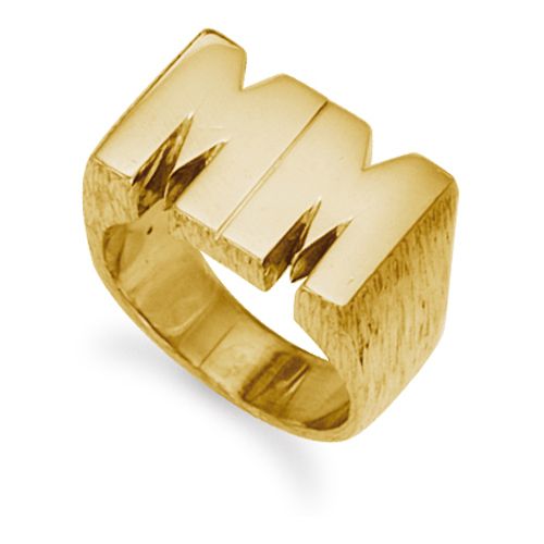 JIR020 | 9ct Yellow Gold Initial Blank Ring