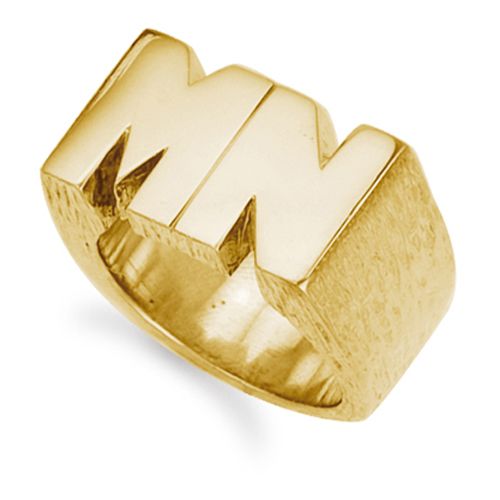 JIR022 | 9ct Yellow Gold Initial Blank Ring