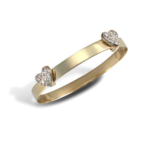 JKB067 | 9ct Yellow Gold Childrens / baby Cubic Zirconia Bangle