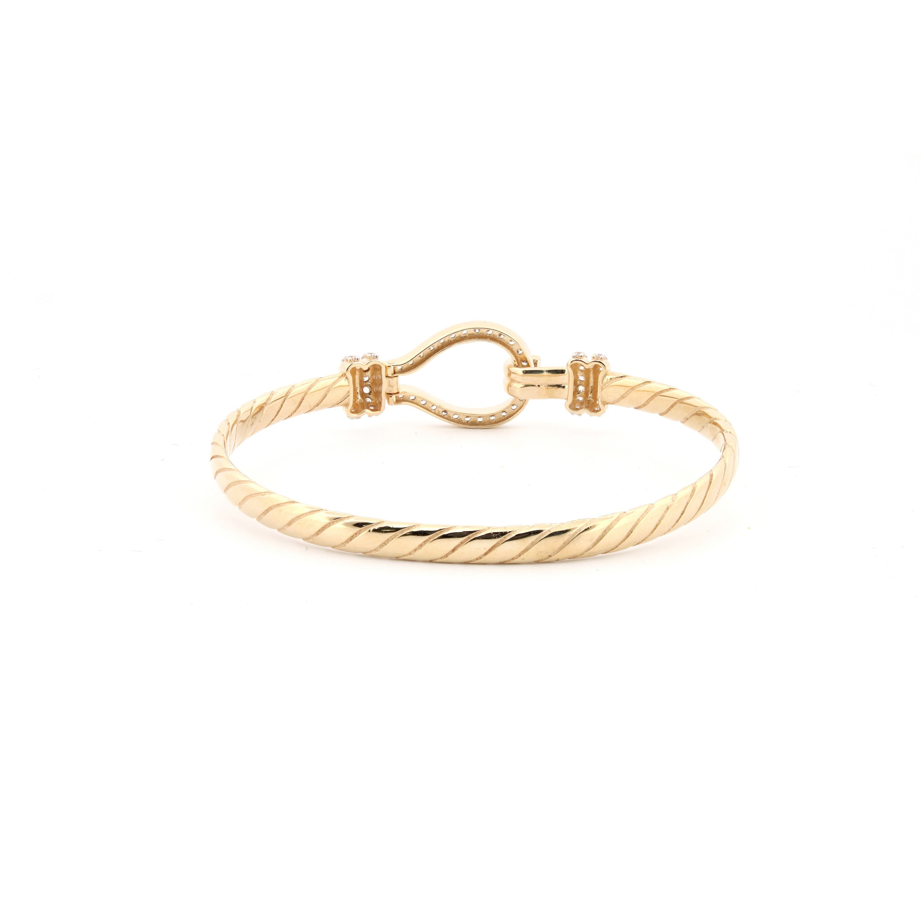 JKB096 | 9ct Yellow CZ set child hook bangle