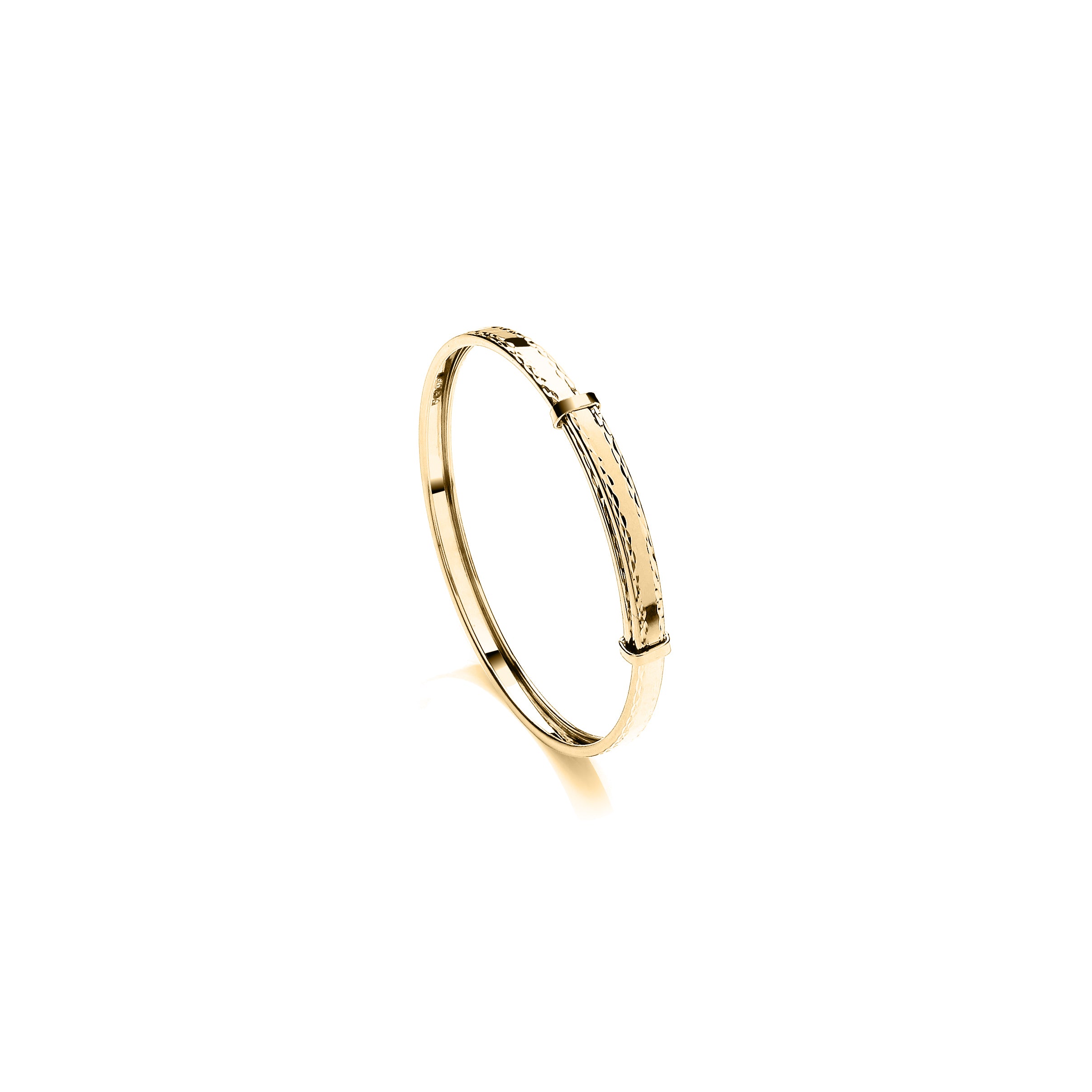 JKB109A | 9ct Yellow Gold Childs 3mm Diamond Cut Expandable Bangle