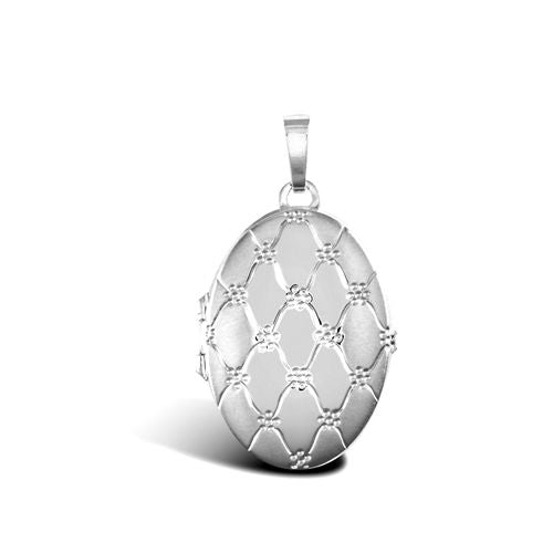 JLC121 | 9ct White Gold Oval Locket